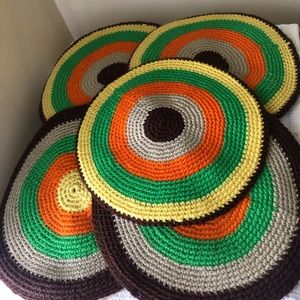 Handmade Retro Crocheted Table Placemats